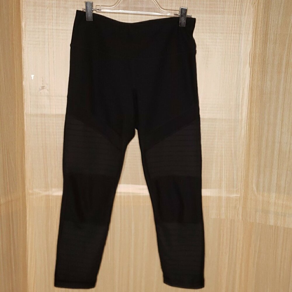90 Degrees By Reflex Womens Black Athletic Leggings With Texture Small - Picture 4 of 7